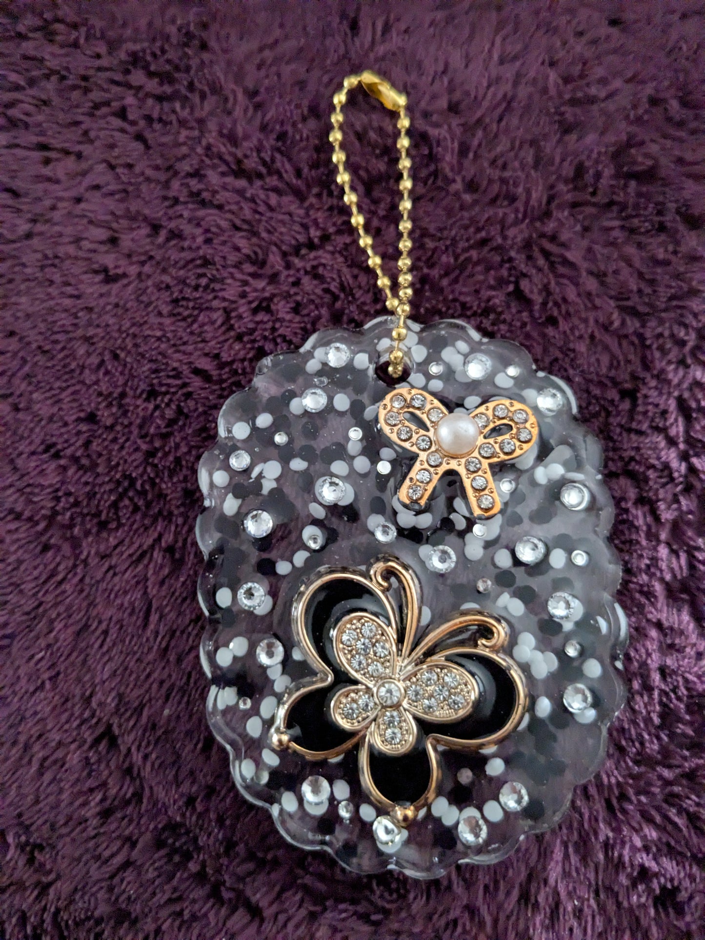 Handmade Resin Bag Charm / Rearview Mirror Decoration